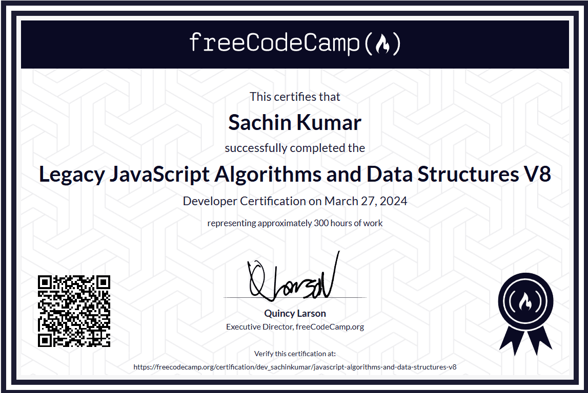 Legacy JavaScript Algorithms and Data Structures V8